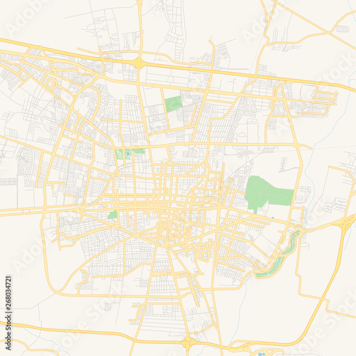Empty vector map of Celaya, Guanajuato, Mexico photo