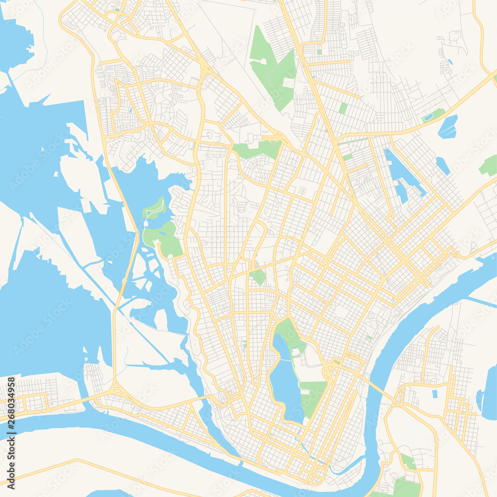 Empty vector map of Tampico, Tamaulipas, Mexico