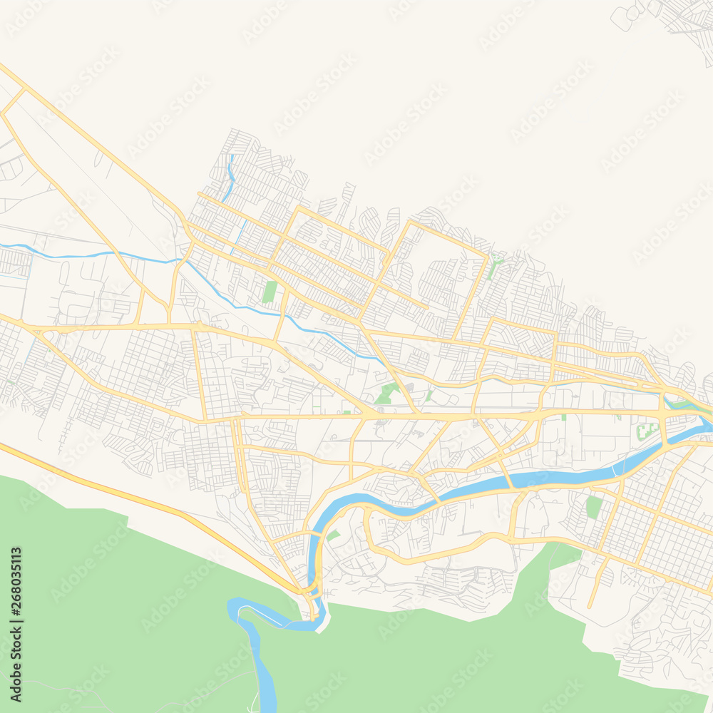 Empty vector map of Santa Catarina, Nuevo León, Mexico