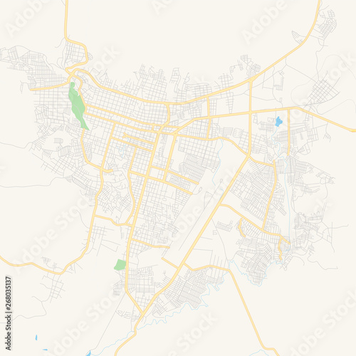 Empty vector map of Uruapan, Michoacán, Mexico photo