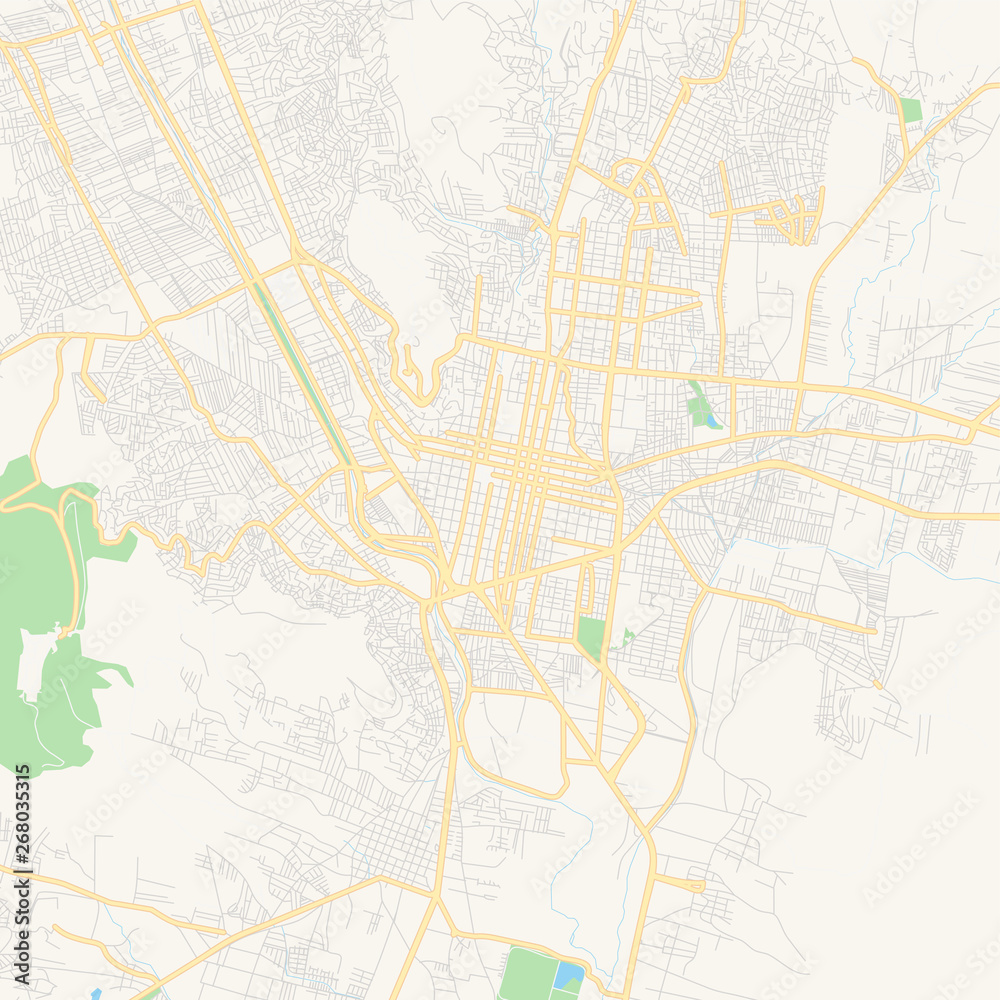 Empty vector map of Oaxaca, Mexico