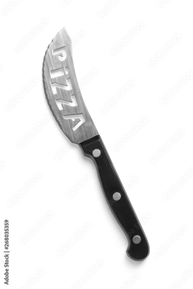 New clean pizza knife on white background New clean pizza knife on white background