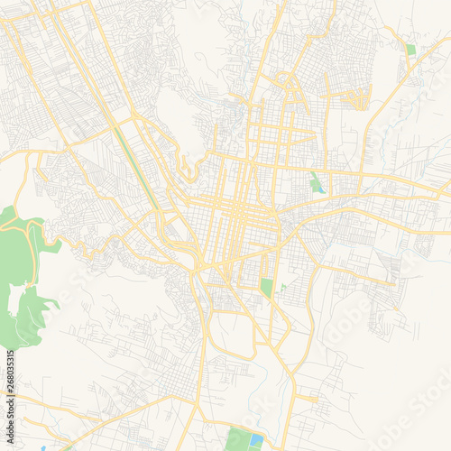 Empty vector map of Oaxaca  Mexico
