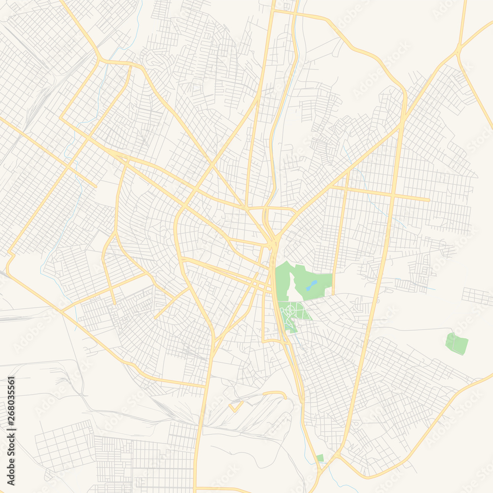 Empty vector map of Monclova, Coahuila, Mexico