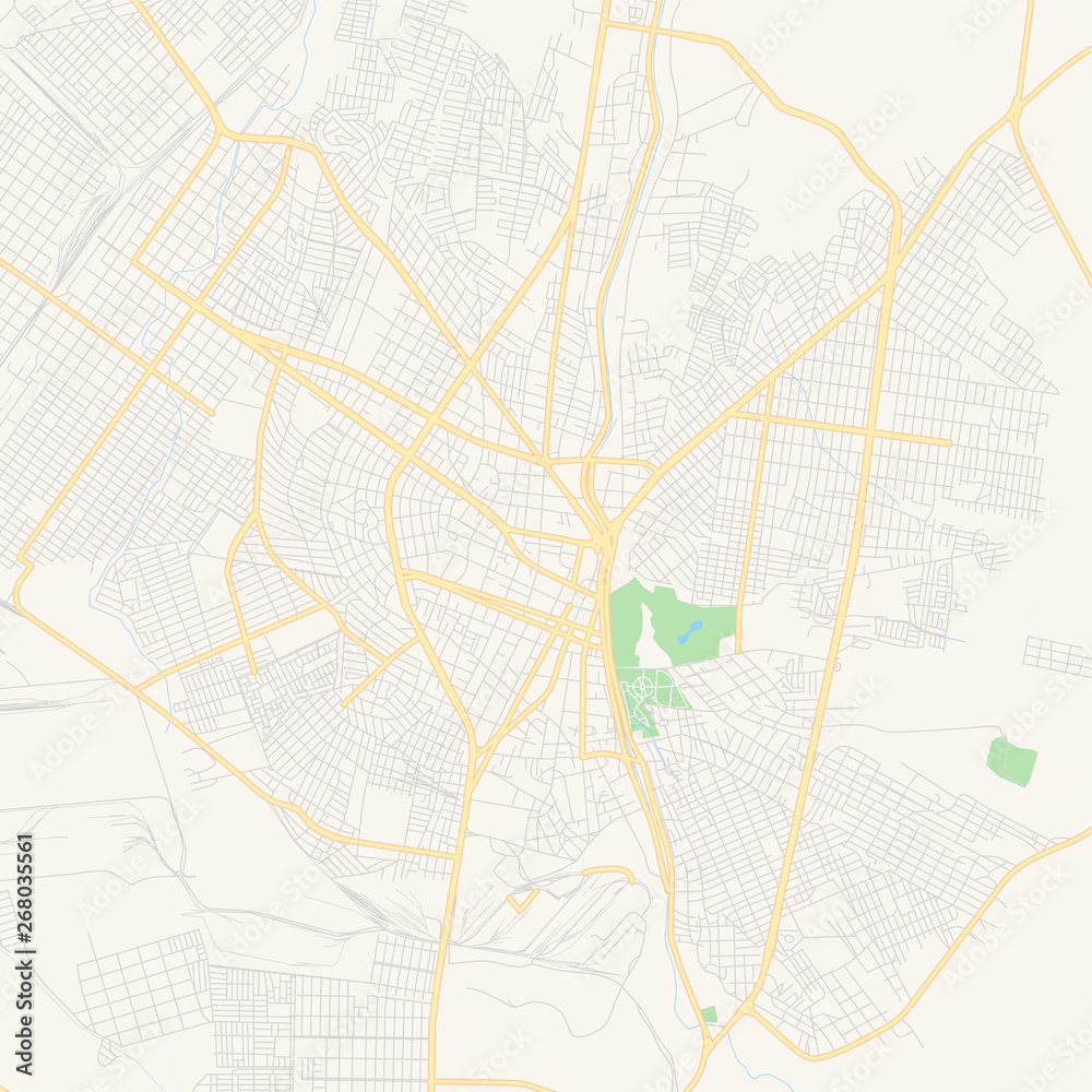 Fototapeta premium Empty vector map of Monclova, Coahuila, Mexico
