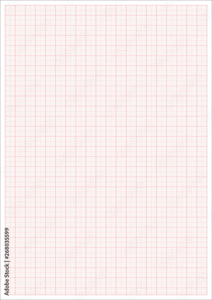 Millimeter paper. Millimeterpapier grid red ruler. a4 graphic vector sheet  Stock Vector | Adobe Stock
