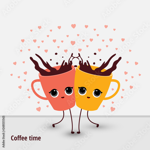 Coffee excellent drink always. Cool design. Colorful illustration