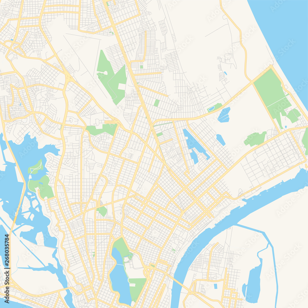 Fototapeta premium Empty vector map of Ciudad Madero, Tamaulipas, Mexico