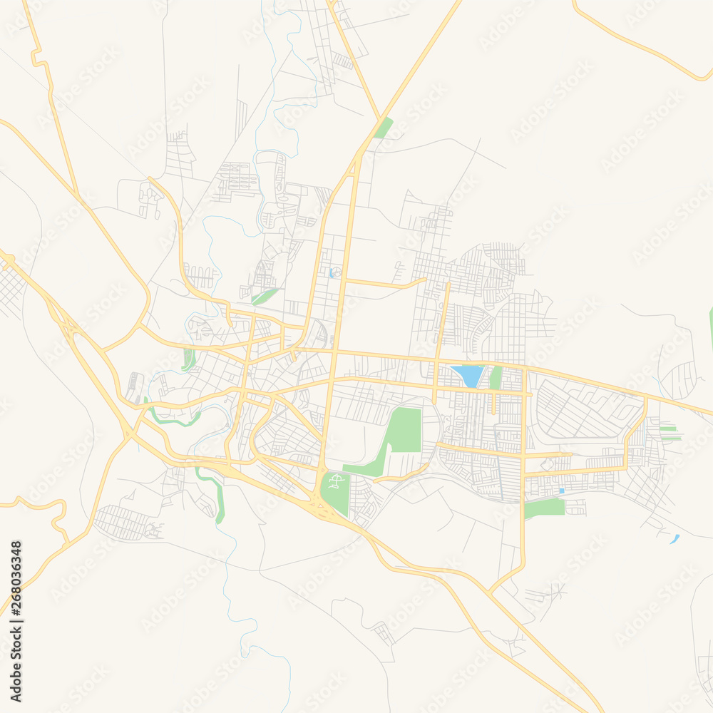 Naklejka premium Empty vector map of San Juan del Río, Querétaro, Mexico