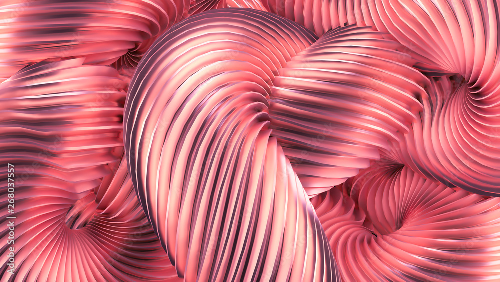 Fototapeta Beautiful metallic pink background. 3d illustration, 3d rendering.