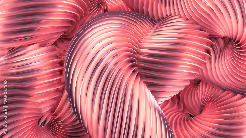 Fototapeta Beautiful metallic pink background. 3d illustration, 3d rendering.
