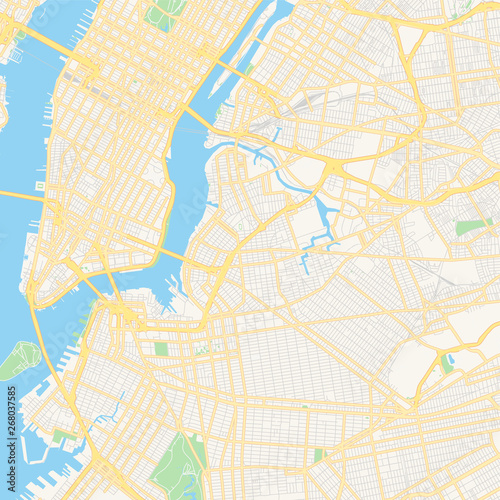 Empty vector map of New York City, New York, USA