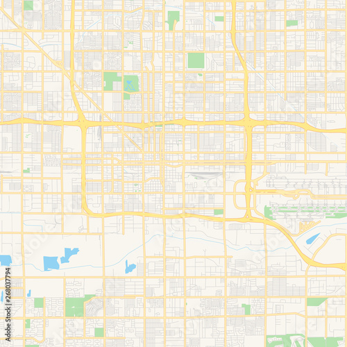 Empty vector map of Phoenix, Arizona, USA