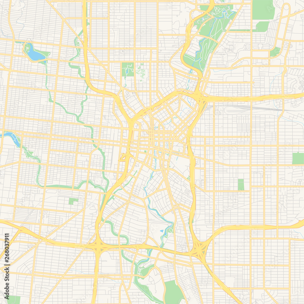 Fototapeta premium Empty vector map of San Antonio, Texas, USA