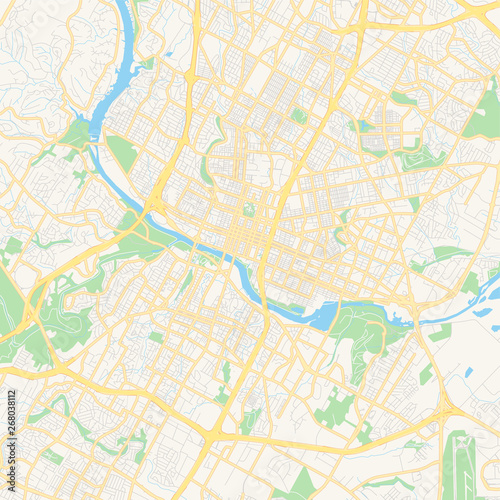 Empty vector map of Austin  Texas  USA