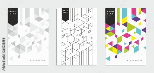 Abstract geometric technological flyer, brochure, corporate identity.