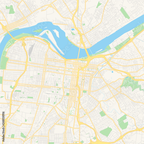 Empty vector map of Louisville  Kentucky  USA