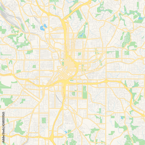 Empty vector map of Atlanta, Georgia, USA