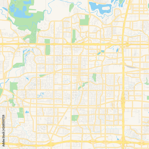 Empty vector map of Arlington, Texas, USA