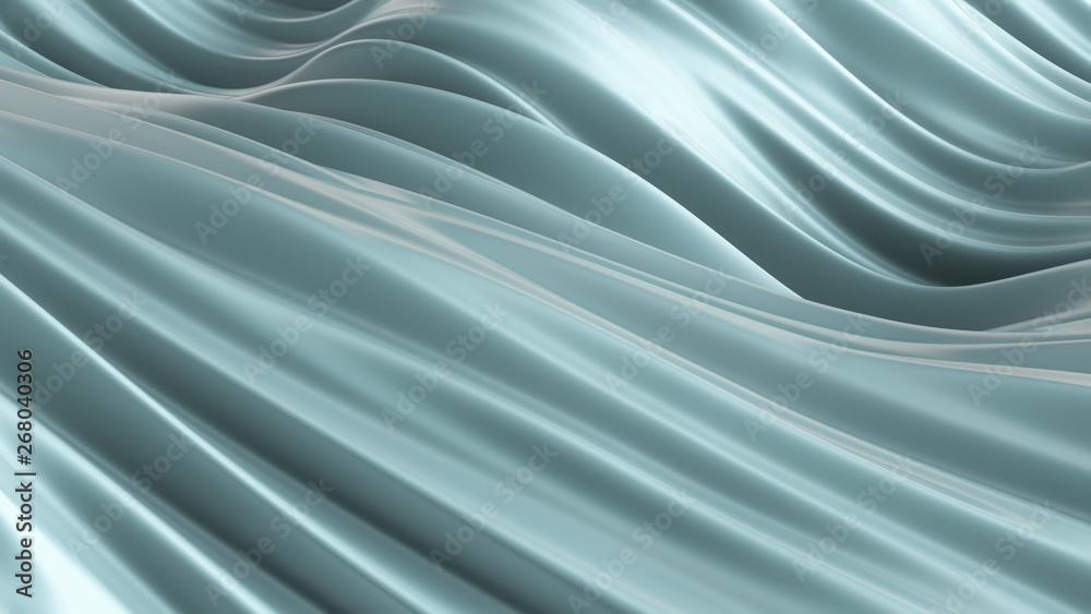 Fototapeta premium Beautiful gray green background with fabric. 3d illustration, 3d rendering.
