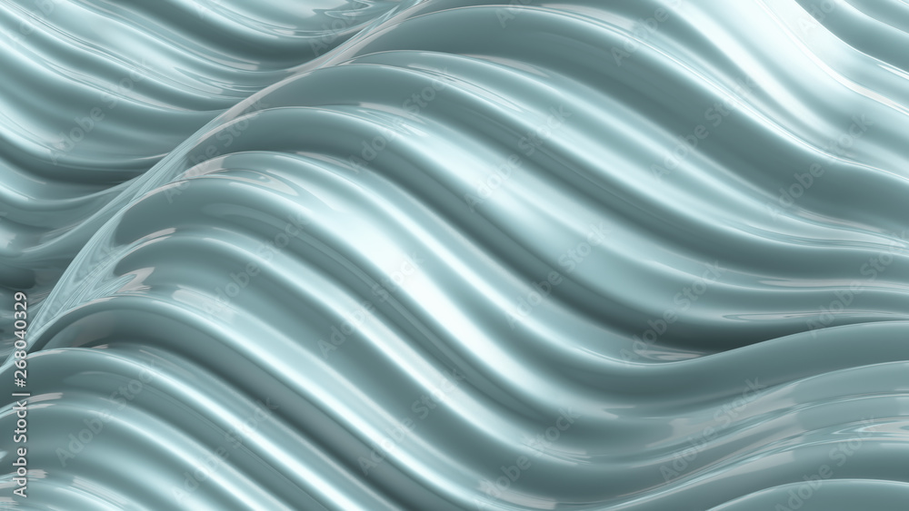 Obraz premium Beautiful gray green background with fabric. 3d illustration, 3d rendering.