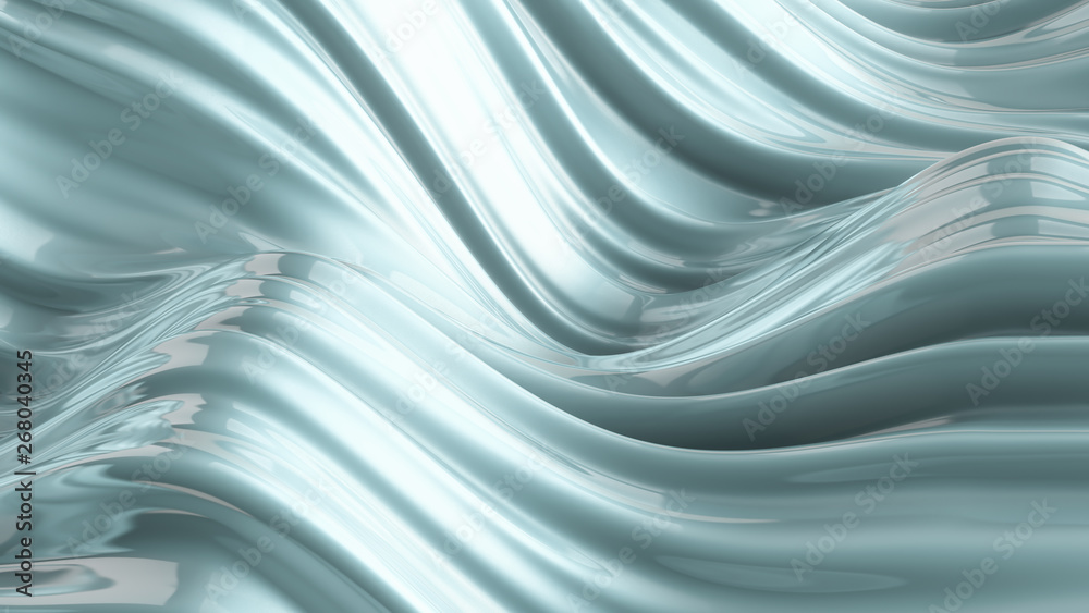 Obraz premium Beautiful gray green background with fabric. 3d illustration, 3d rendering.