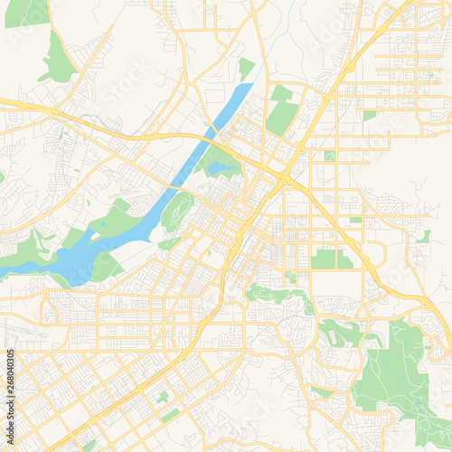 Empty vector map of Riverside  California  USA