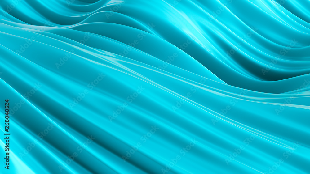 Fototapeta premium Beautiful green turquoise background. 3d illustration, 3d rendering.