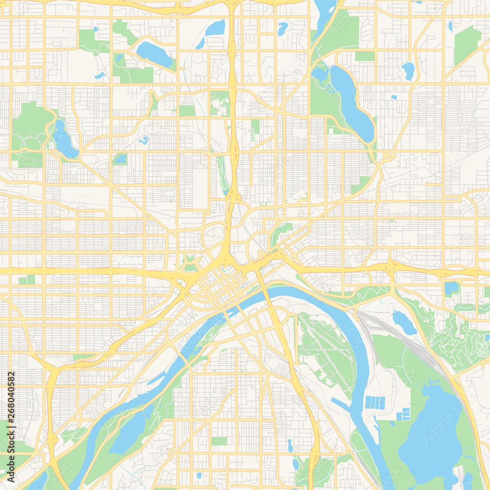 Empty vector map of Saint Paul, Minnesota, USA