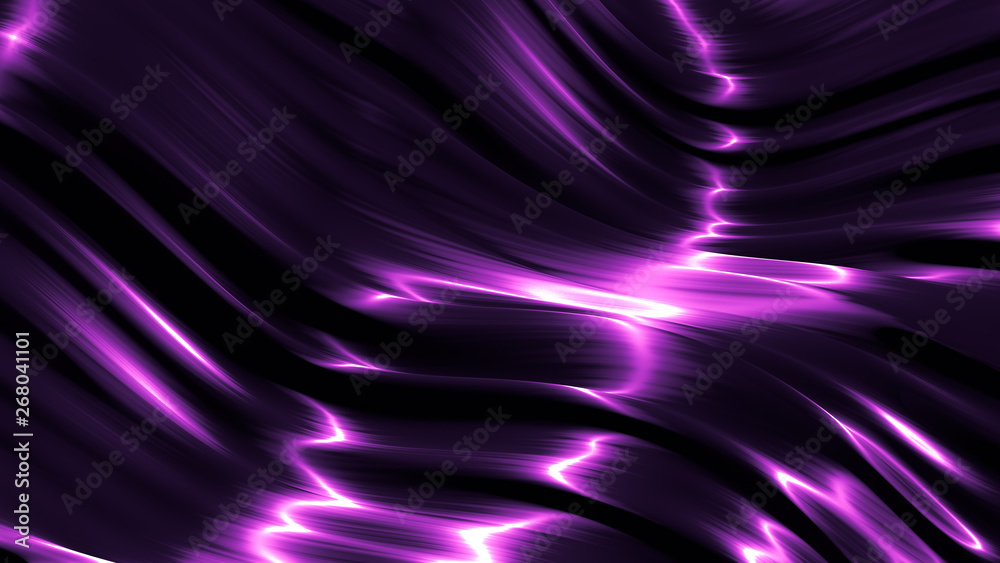 Fototapeta premium Luxurious purple background with flying fabric. 3d illustration, 3d rendering.
