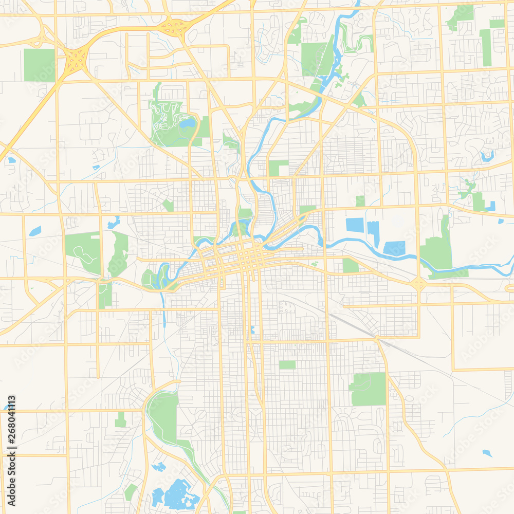 Empty vector map of Fort Wayne, Indiana, USA Empty vector map of Fort Wayne, Indiana, USA