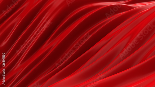 Luxury red background with flying fabric. 3d illustration  3d rendering.