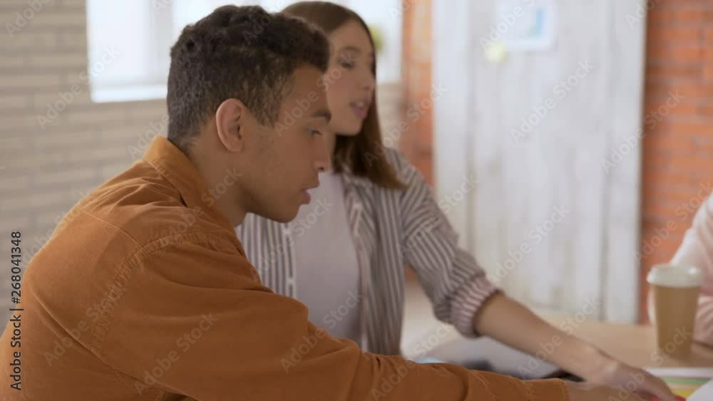 man and woman brainstorming focused work on the project 4K man and woman brainstorming focused work on the project 4K