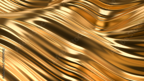 Luxury golden background. 3d illustration, 3d rendering.
