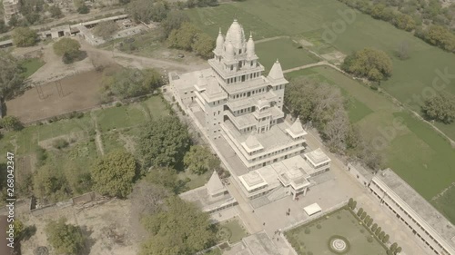 Vrindavan, Pagal Baba temple, India, 4k aerial ungraded photo