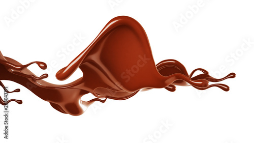 Chocolate splash. 3d illustration, 3d rendering.