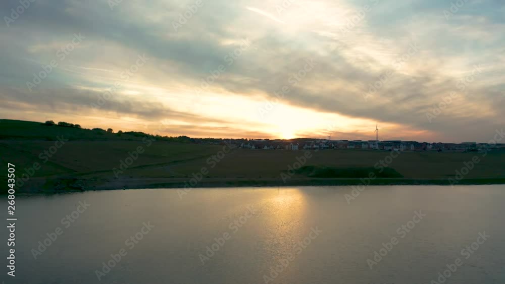 Spring Sunset at Waverley Lake - Rotherham Sheffield, South Yorkshire - Drone Footage Spring Sunset at Waverley Lake - Rotherham Sheffield, South Yorkshire - Drone Footage