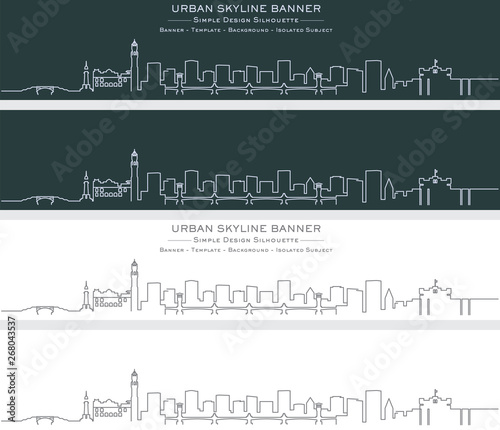 Alexandria Single Line Skyline Banner