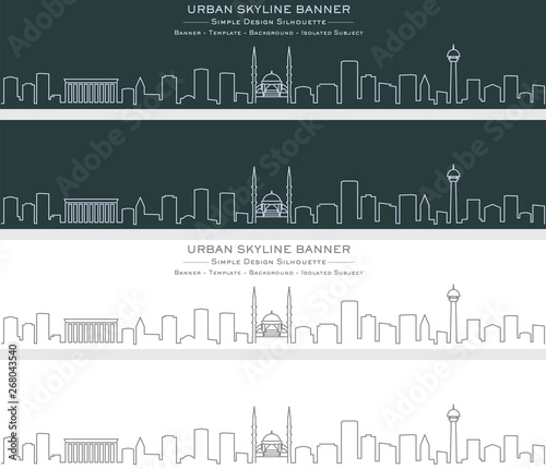 Ankara Single Line Skyline Banner