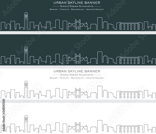 Fotografija Ann Arbor Single Line Skyline Banner