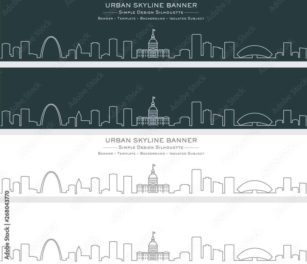 Naklejka premium Saint Louis Single Line Skyline Banner