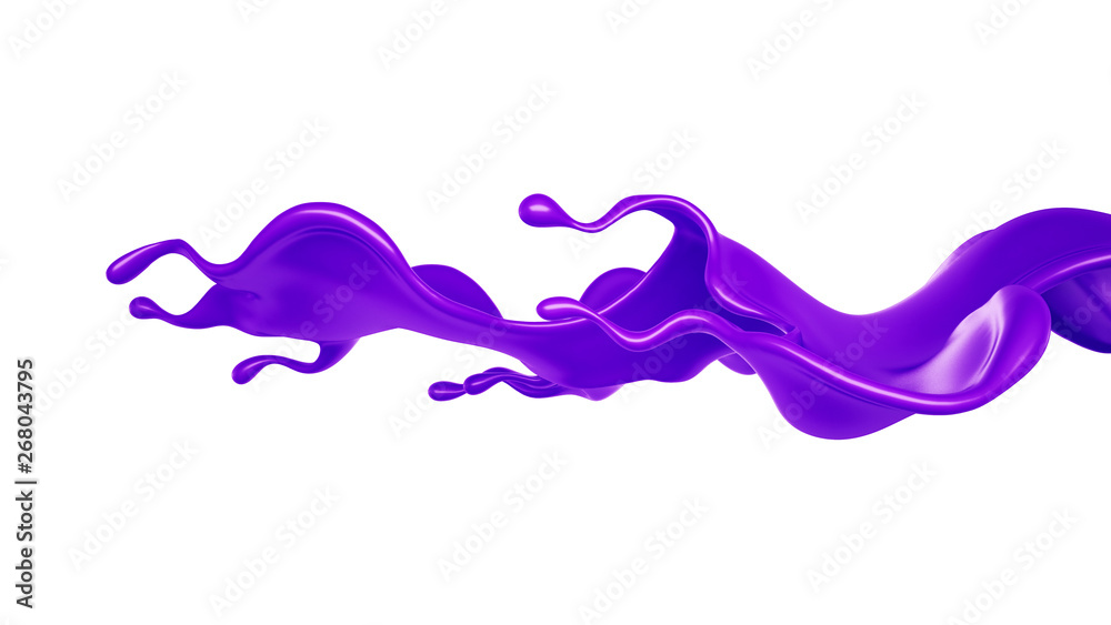 A splash of purple paint. 3d illustration, 3d rendering. A splash of purple paint. 3d illustration, 3d rendering.