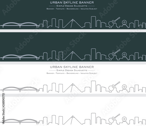 Memphis Single Line Skyline Banner