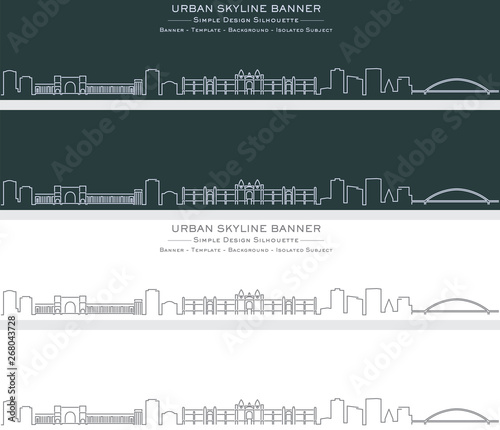 Novosibirsk Single Line Skyline Banner