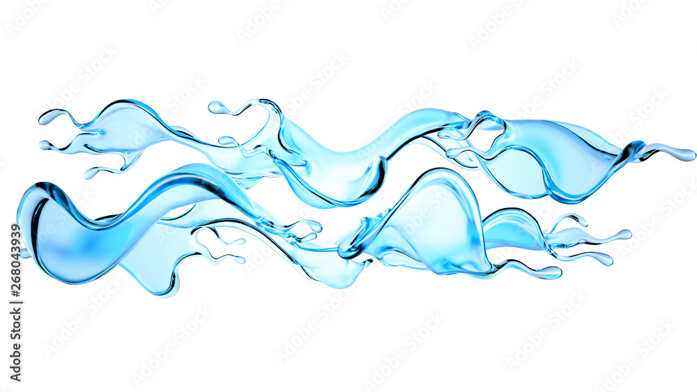 Splash of water. 3d illustration, 3d rendering.