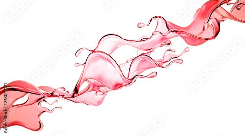 A splash of red wine. 3d illustration, 3d rendering.