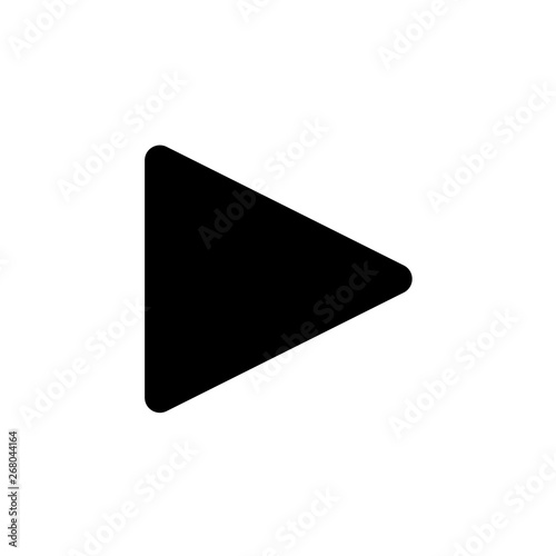 Play button icon isolated on transparent background. Black symbol for your design. Vector illustration, easy to edit.