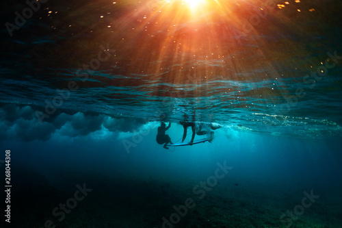 Underwater view of the surf...