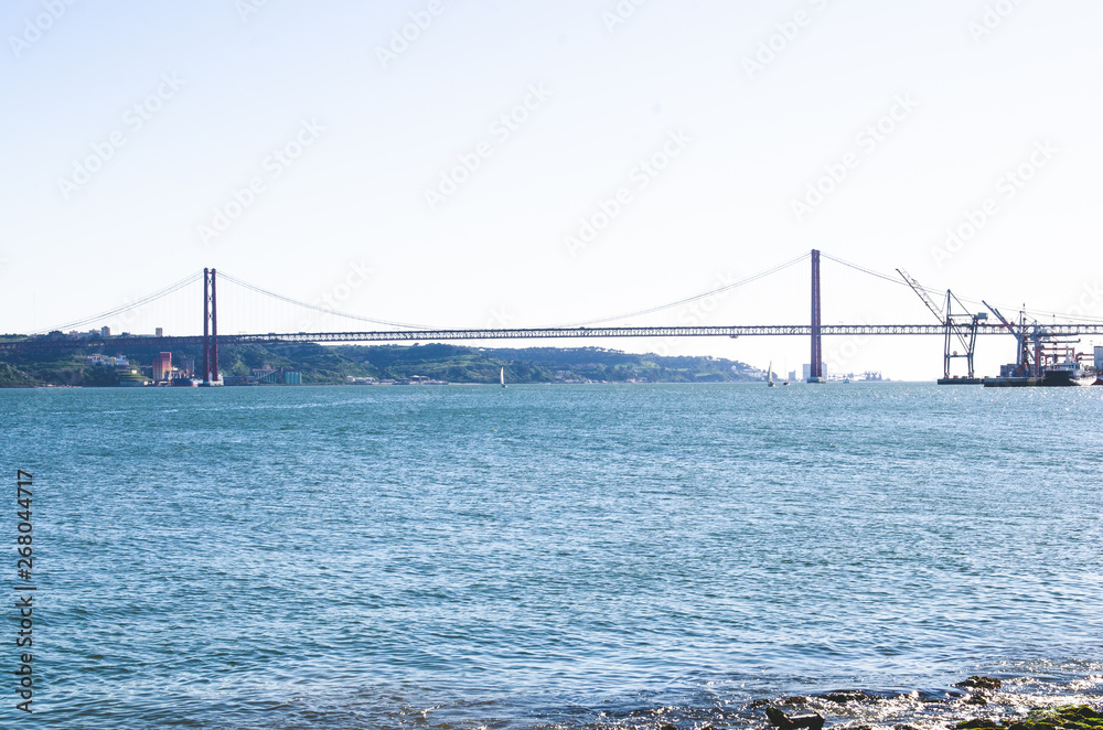  red 25 april bridge in Lisbon