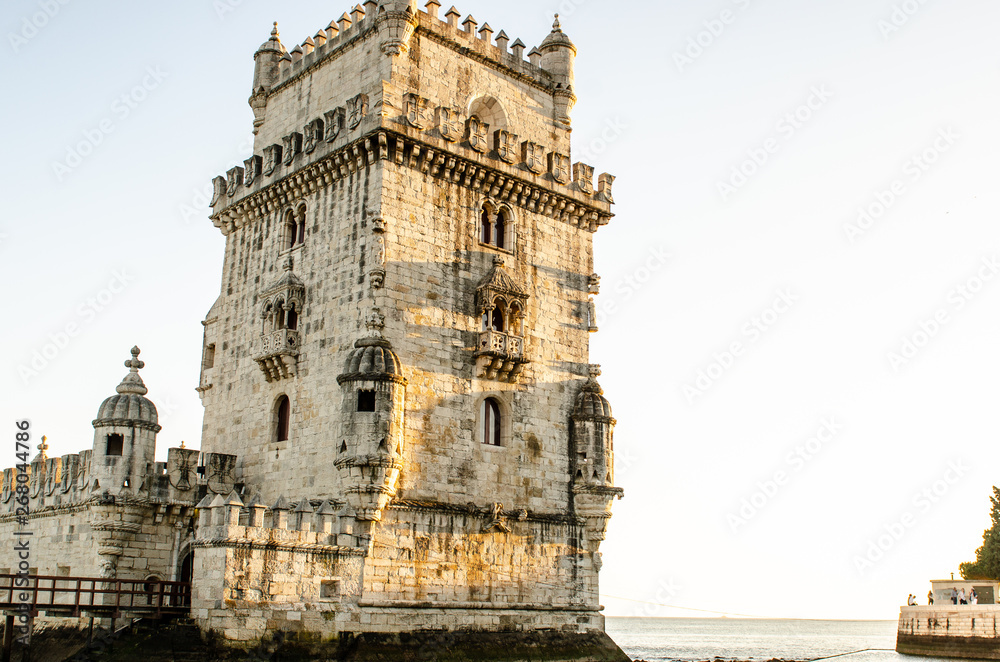 Tagus tower in Lisbon while sunset